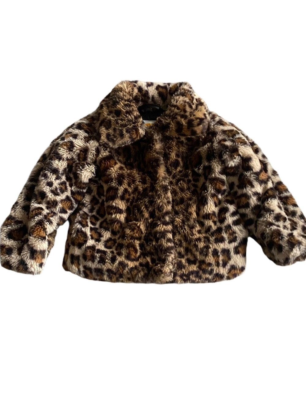 C&C California Faux Fur Leopard Jacket – Kids Size 2T -